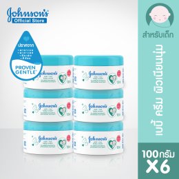 [แพ็ค 6] จอห์นสัน เบบี้ ครีมบำรุงผิว เบบี้ มิลค์ + ไรซ์ ครีม 100 ก. x 6 Johnson's Baby Milk+Rice Cream 100 g. x 6